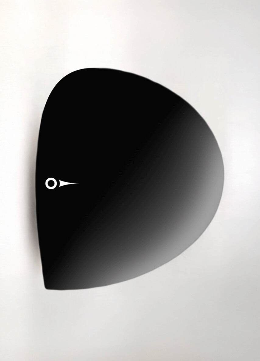 Head of black golf club with icon logo